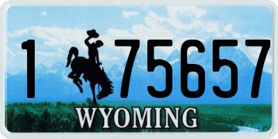 WY license plate 175657