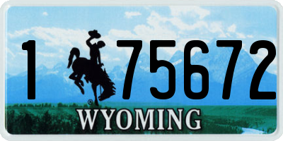 WY license plate 175672