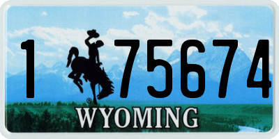 WY license plate 175674
