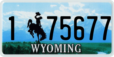 WY license plate 175677