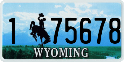 WY license plate 175678