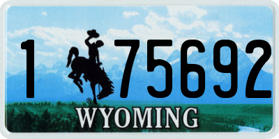 WY license plate 175692