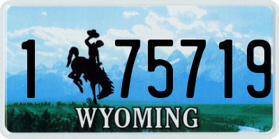 WY license plate 175719