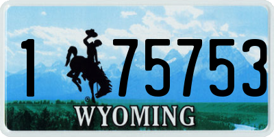 WY license plate 175753