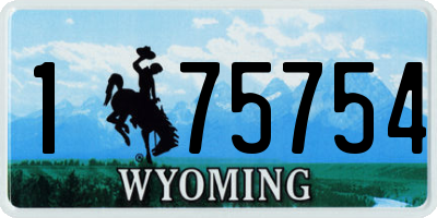 WY license plate 175754