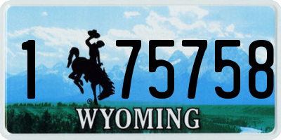 WY license plate 175758