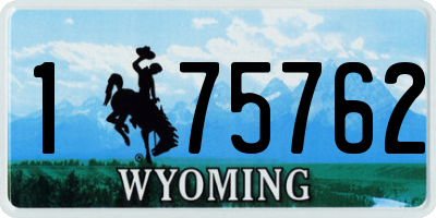 WY license plate 175762