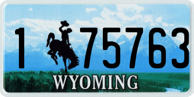 WY license plate 175763