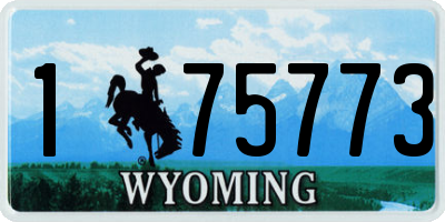 WY license plate 175773