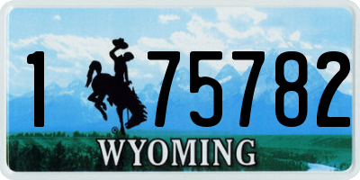 WY license plate 175782