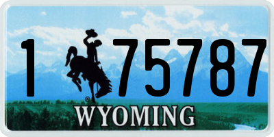 WY license plate 175787