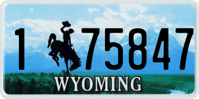 WY license plate 175847