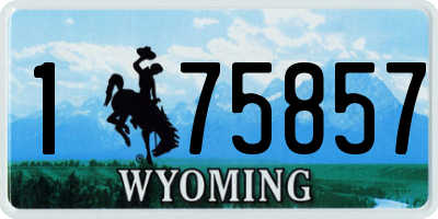 WY license plate 175857