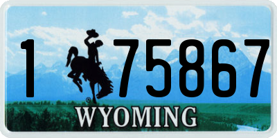 WY license plate 175867