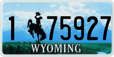 WY license plate 175927
