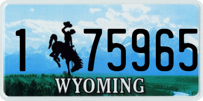 WY license plate 175965