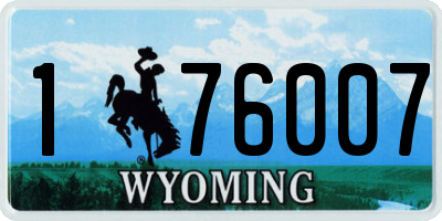 WY license plate 176007