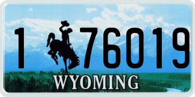 WY license plate 176019