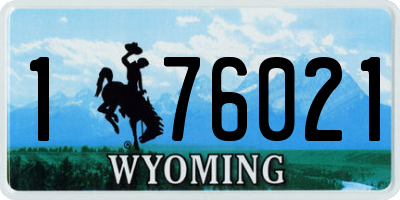 WY license plate 176021