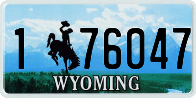 WY license plate 176047