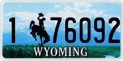WY license plate 176092