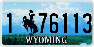 WY license plate 176113