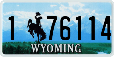 WY license plate 176114