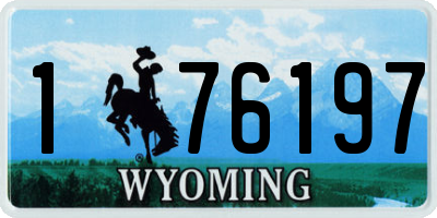 WY license plate 176197