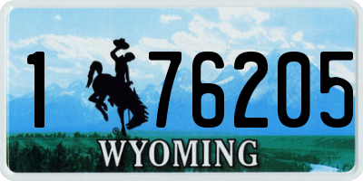 WY license plate 176205
