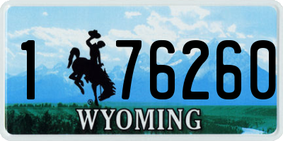 WY license plate 176260