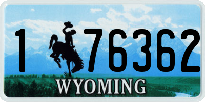 WY license plate 176362