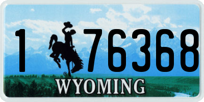 WY license plate 176368