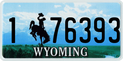WY license plate 176393
