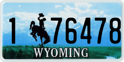 WY license plate 176478