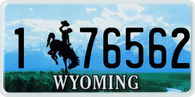 WY license plate 176562