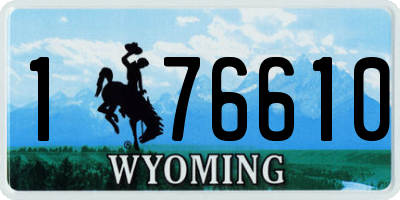 WY license plate 176610