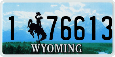 WY license plate 176613