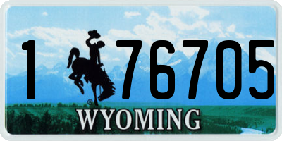 WY license plate 176705