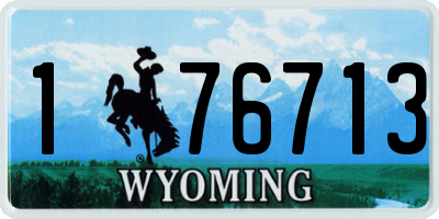 WY license plate 176713