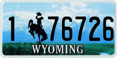 WY license plate 176726