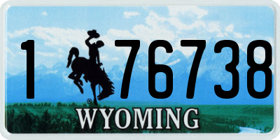 WY license plate 176738
