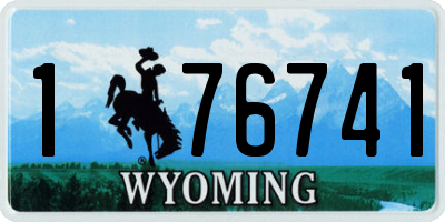 WY license plate 176741