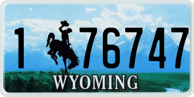WY license plate 176747