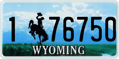 WY license plate 176750