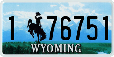WY license plate 176751