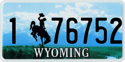 WY license plate 176752