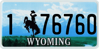 WY license plate 176760