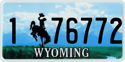 WY license plate 176772
