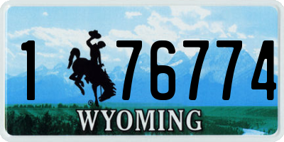 WY license plate 176774