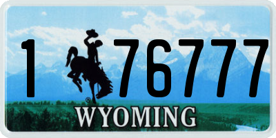 WY license plate 176777
